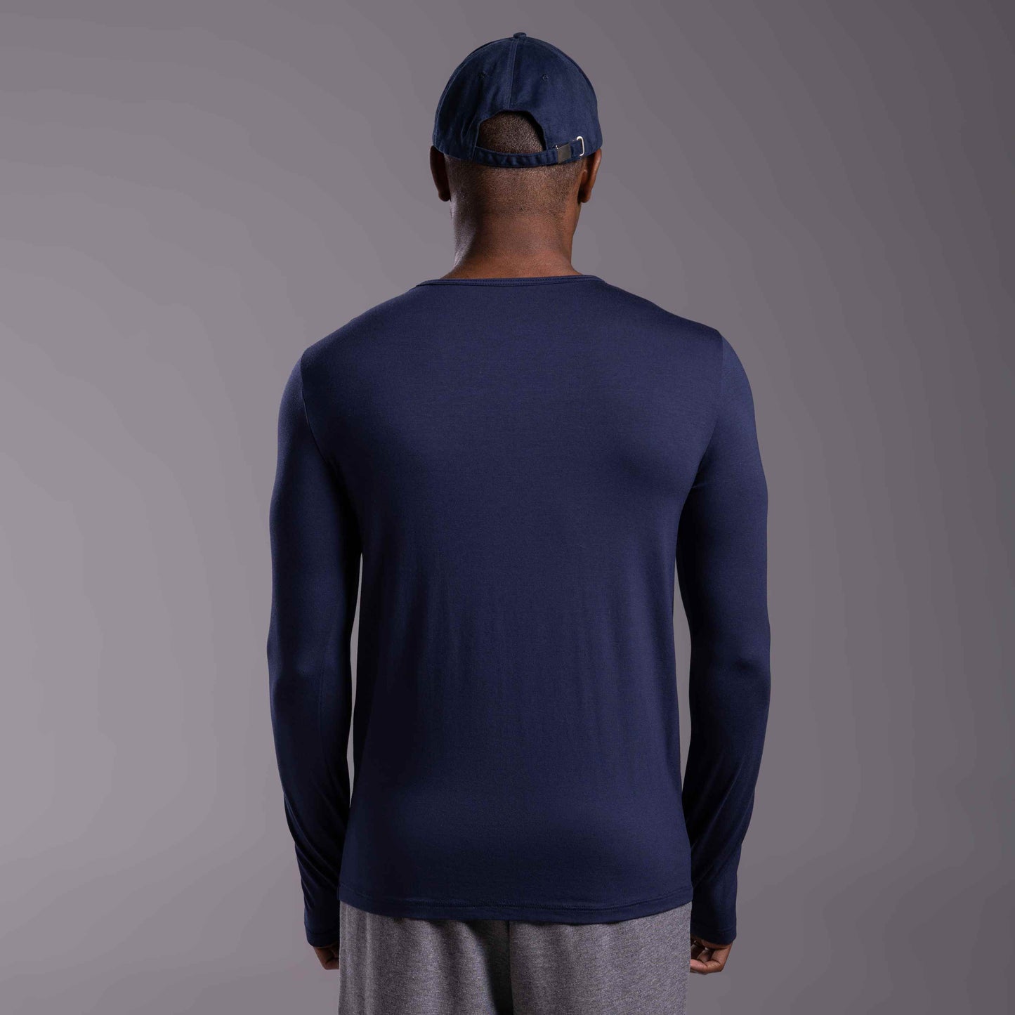 Tech T-Shirt Modal Manga Longa - Azul Marinho