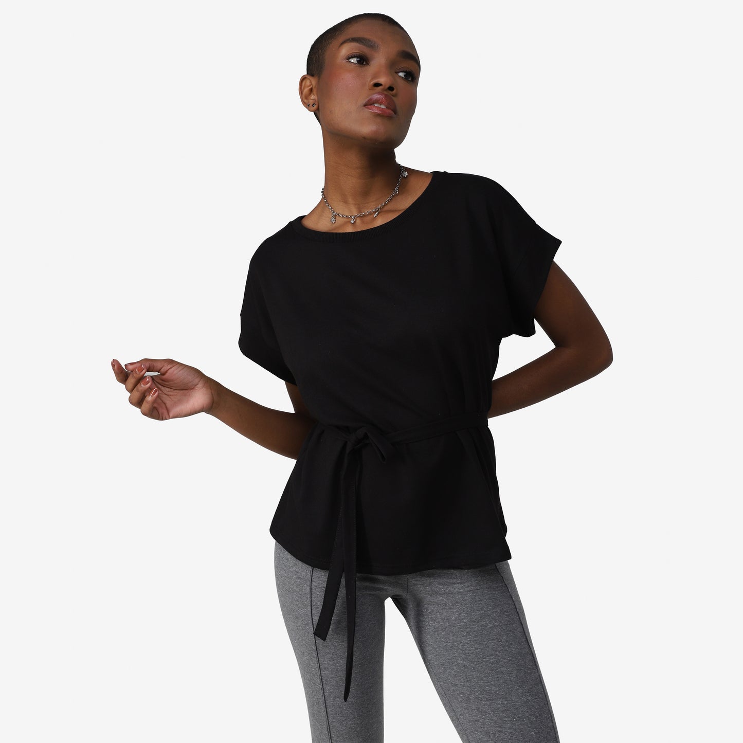 Tech T-Shirt Air Amarração Feminina - Preto