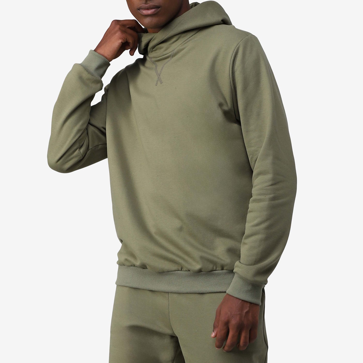 Blusão Tech Impermeável Moletom Flanelado Capuz Transpasse Masculino - Verde Militar
