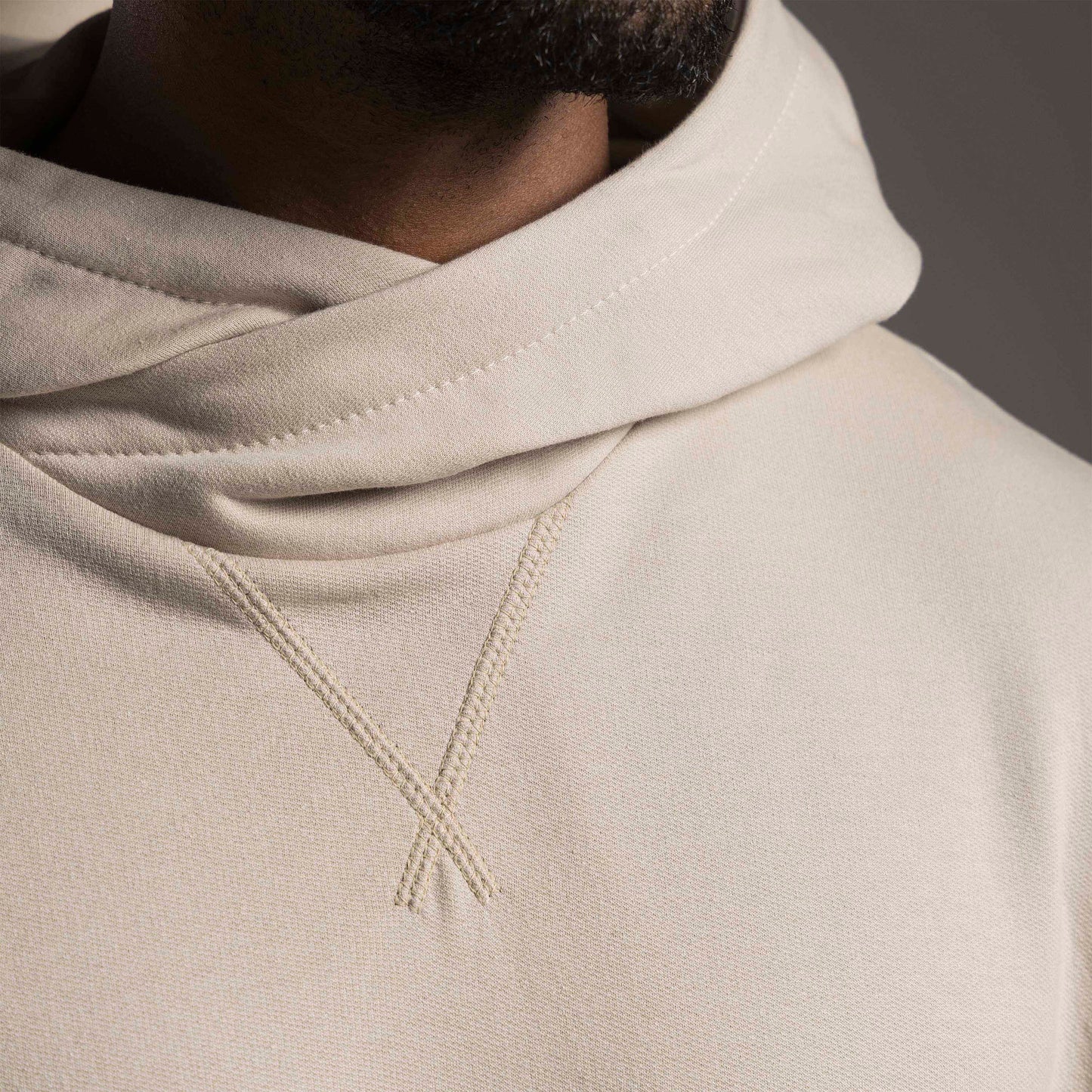 Blusão Tech Impermeável Moletom Flanelado Capuz Transpasse Masculino - Bege Aveia