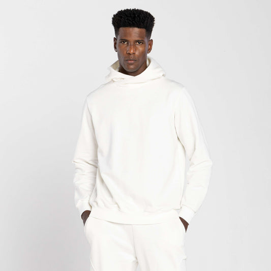 Blusão Tech NoLiquid Moletom Flanelado Capuz Transpasse Masculino - Off White