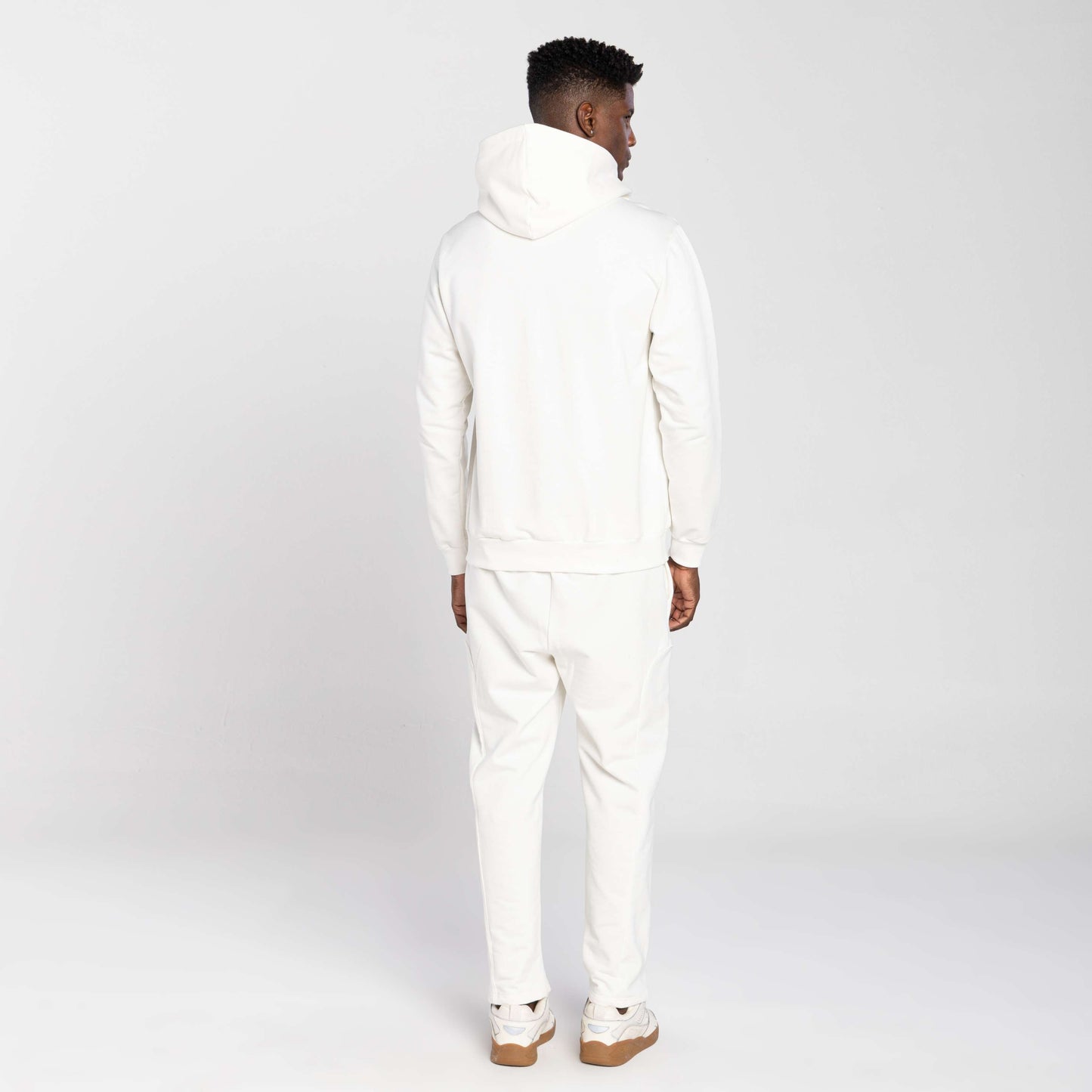 Blusão Tech Impermeável Moletom Flanelado Capuz Transpasse Masculino - Off White