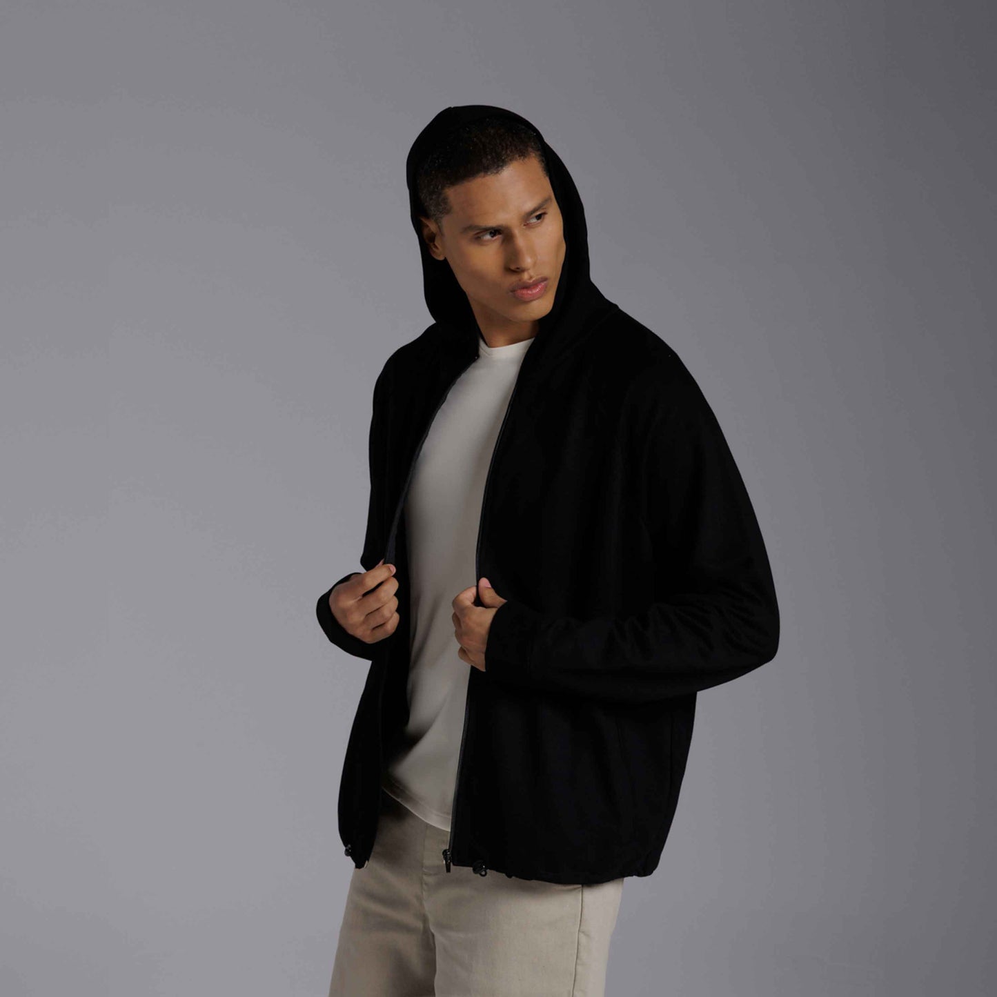 Jaqueta Moletom Tech NoLiquid Regulável Masculina - Preto