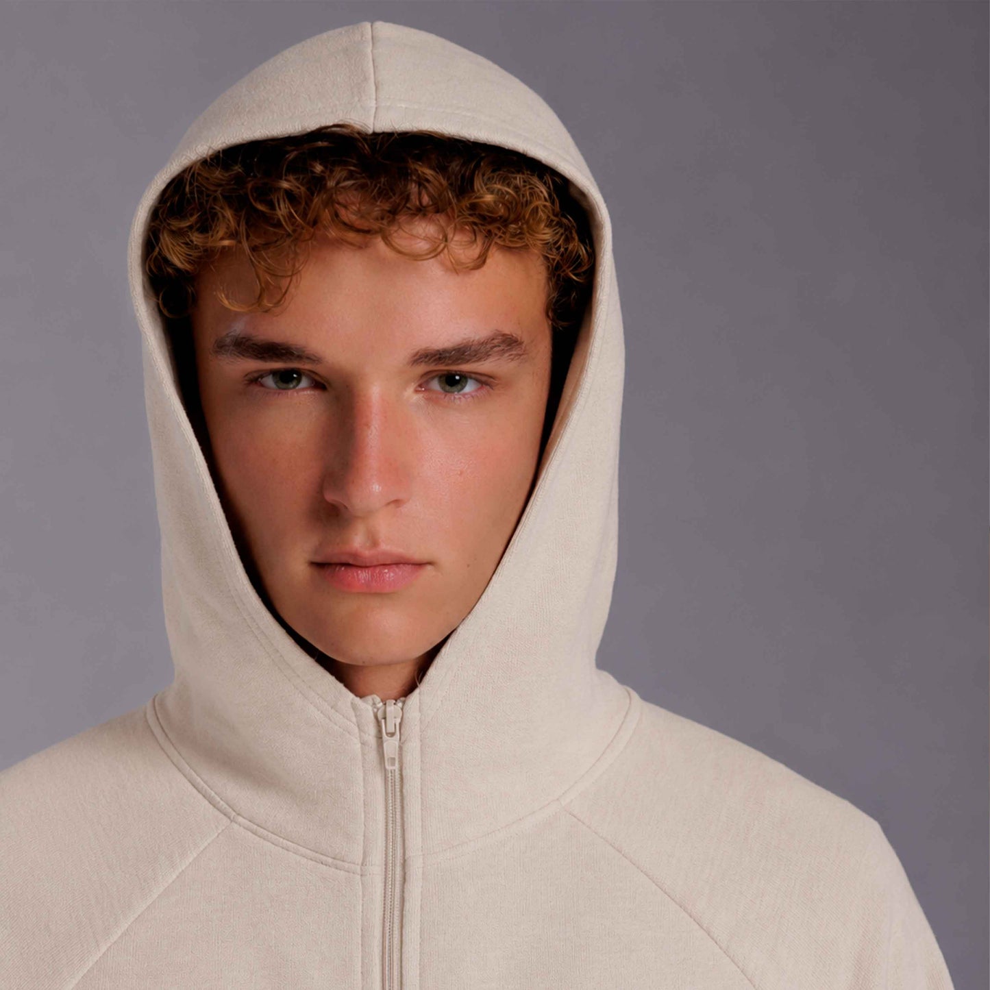 Jaqueta Moletom Tech NoLiquid Regulável Masculina - Bege Aveia
