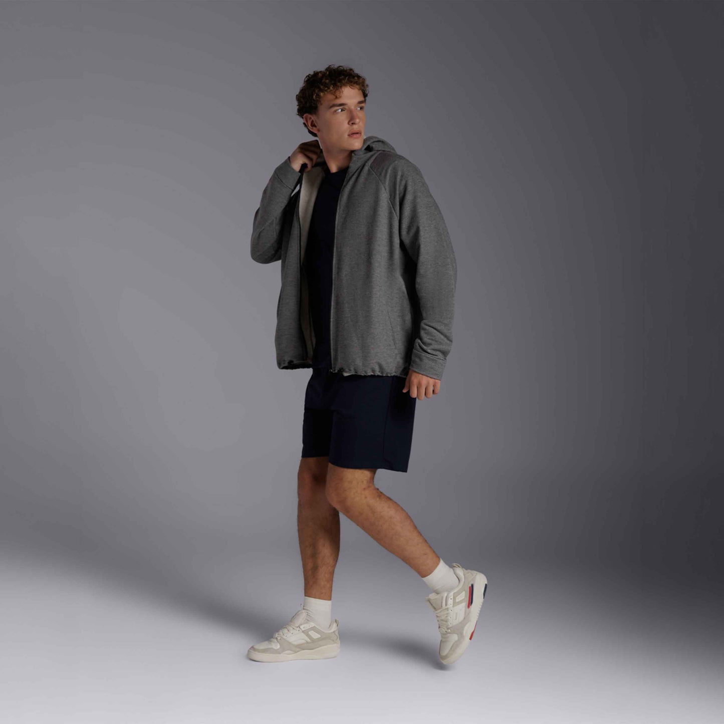 Jaqueta Moletom Tech NoLiquid Regulável Masculina - Mescla Escuro