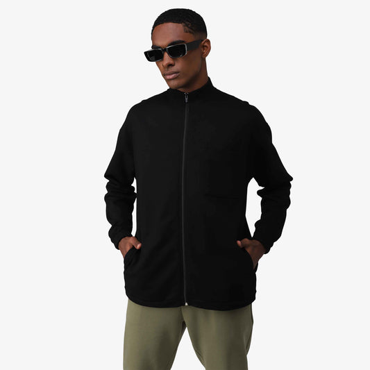 Jaqueta Tech NoLiquid Moletom Flanelado Gola Alta Masculina - Preto