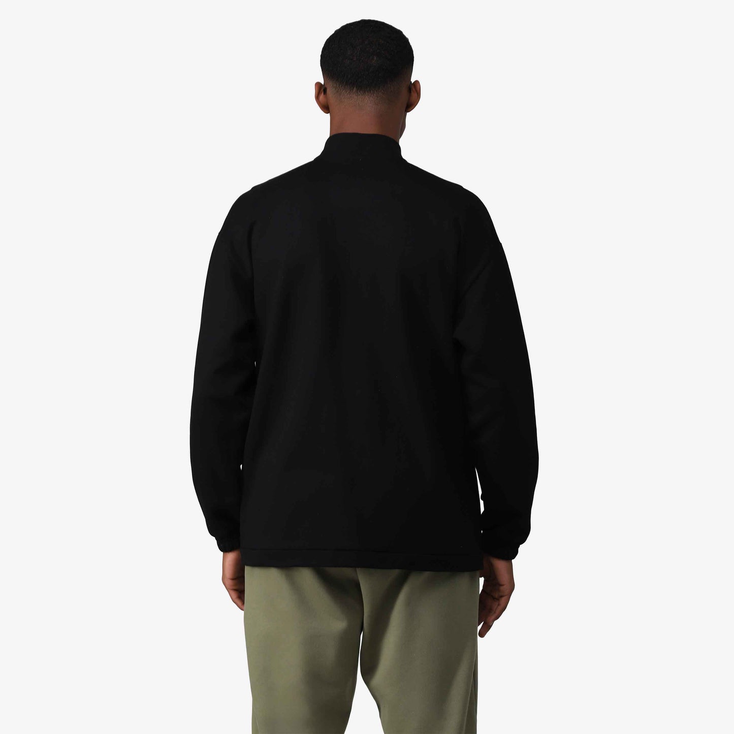 Jaqueta Tech Impermeável Moletom Flanelado Gola Alta Masculina - Preto