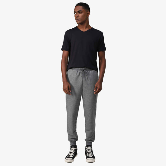 Calça Recortes Tech NoLiquid Moletom Masculina - Mescla Escuro