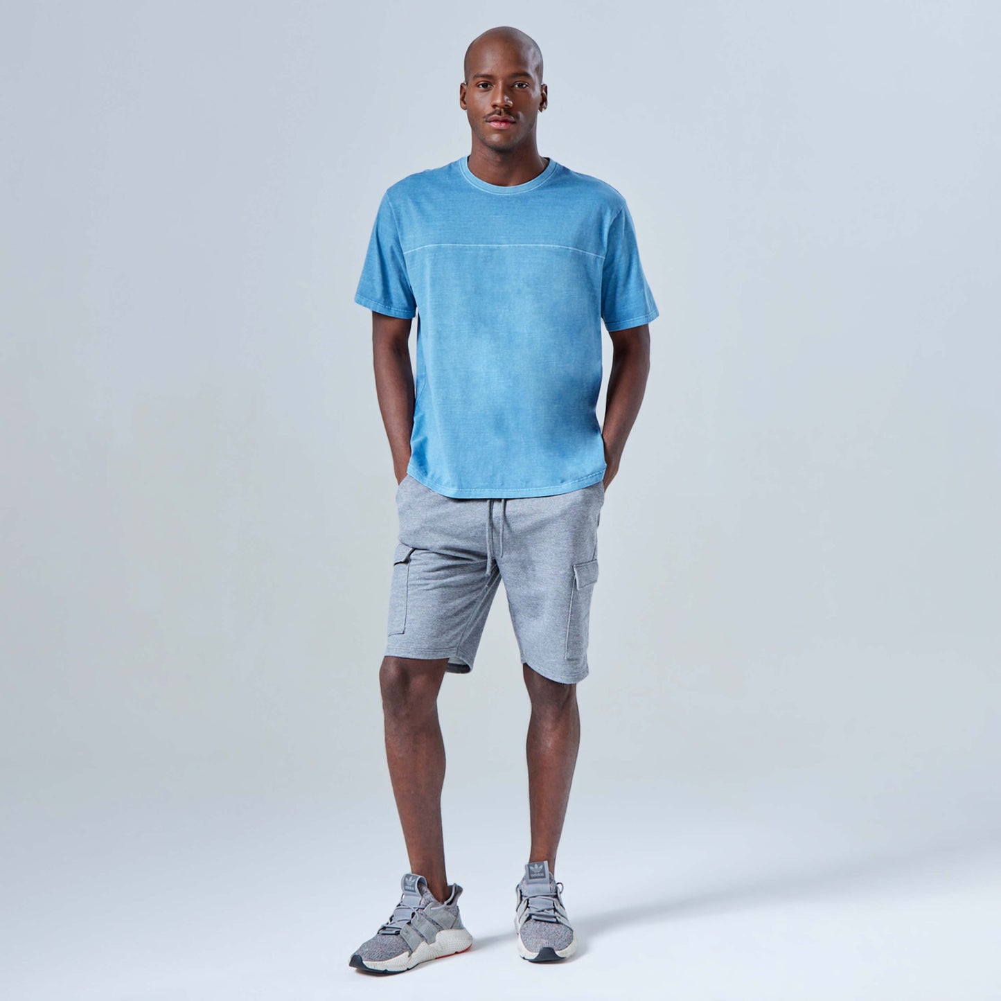 T-Shirt Stone Oversized Masculina - Azul Aviador