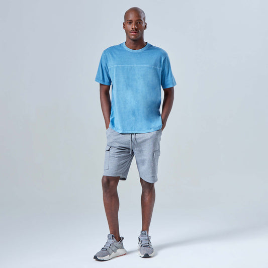 T-Shirt Stone Oversized Masculina - Azul Aviador