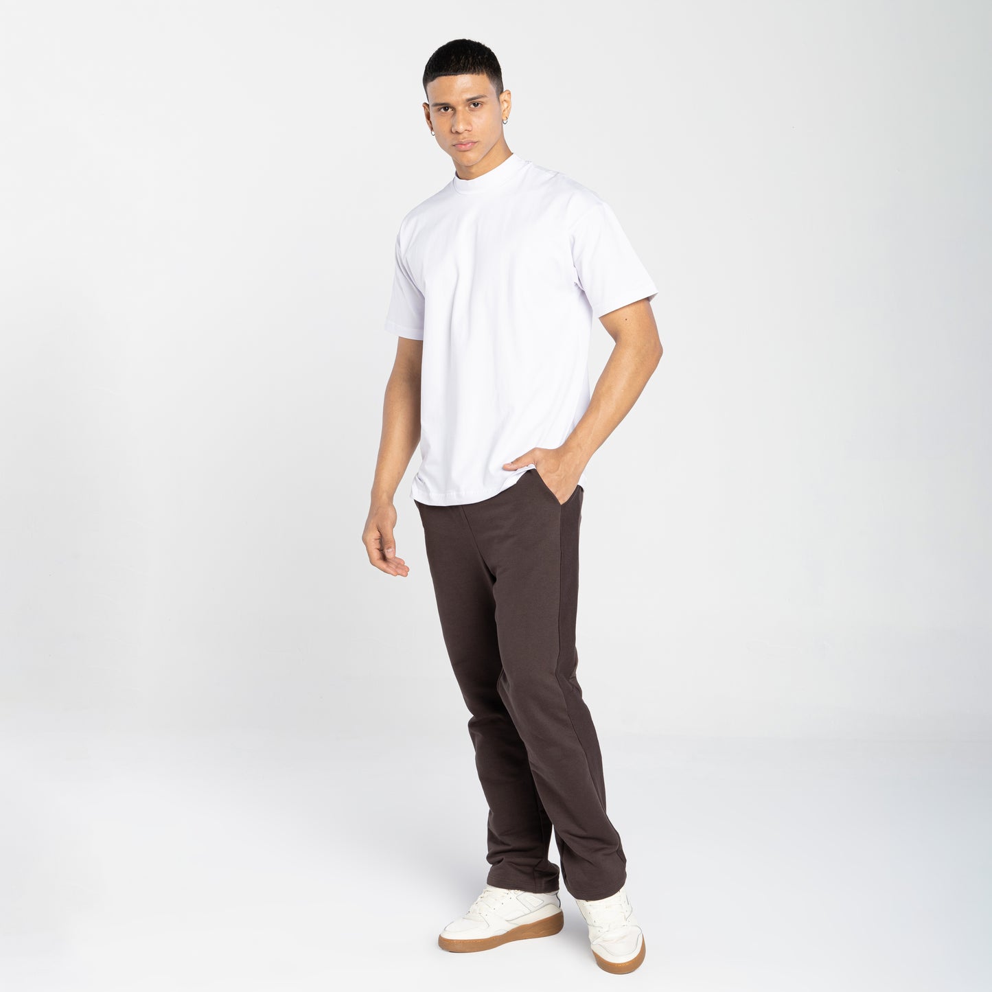 Tech T-Shirt Comfort Anti Odor Gola Alta Masculina - Branco