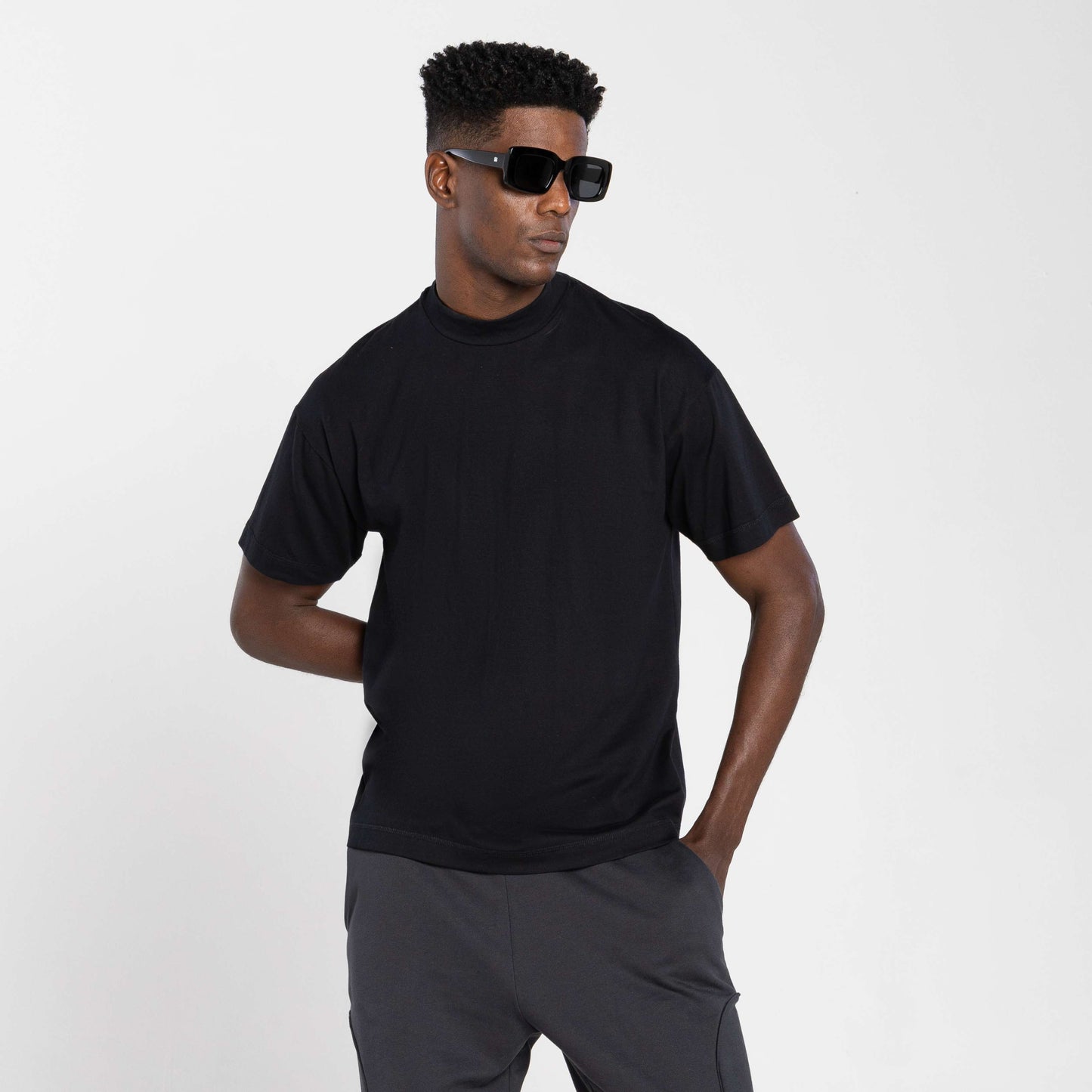 Tech T-Shirt Comfort Anti Odor Gola Alta Masculina - Preto
