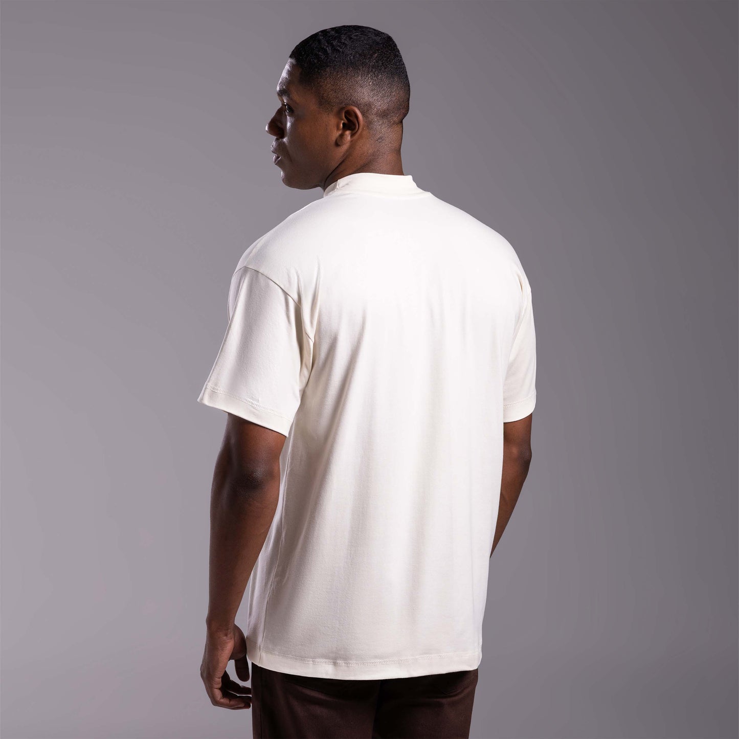 Tech T-Shirt Comfort Anti Odor Gola Alta Masculina - Off Vanilla