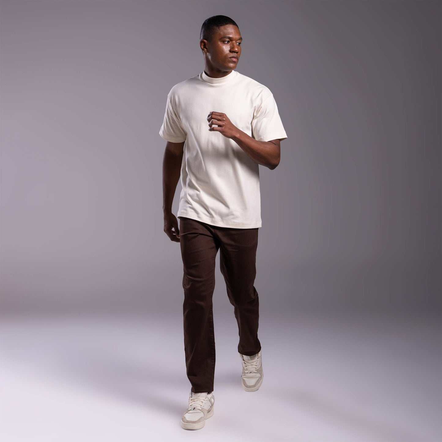 Tech T-Shirt Comfort Anti Odor Gola Alta Masculina - Off Vanilla