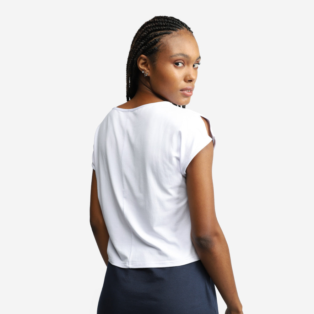 Blusa Detalhe Manga Viscose Feminina - Branco