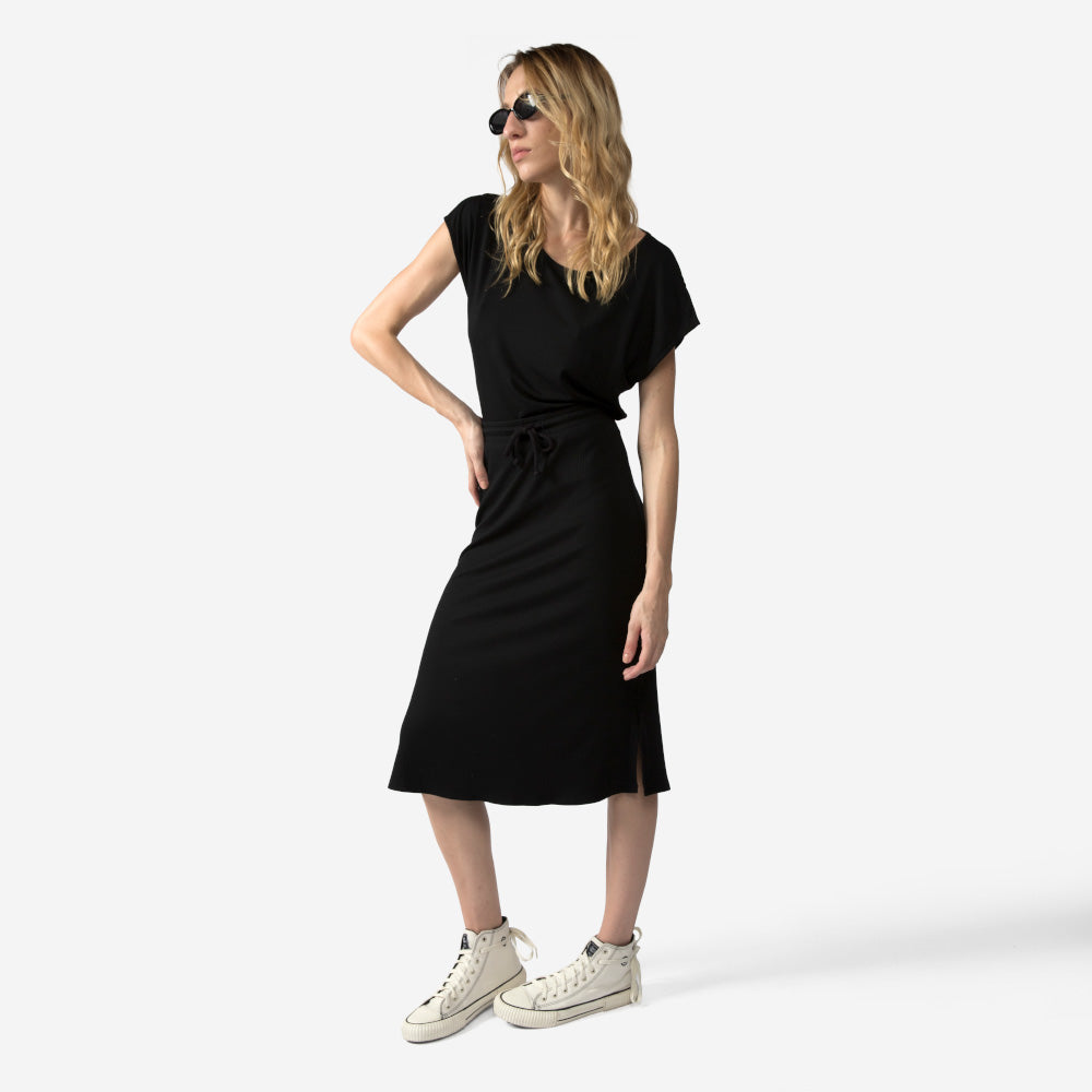 Blusa Detalhe Manga Viscose Feminina - Preto