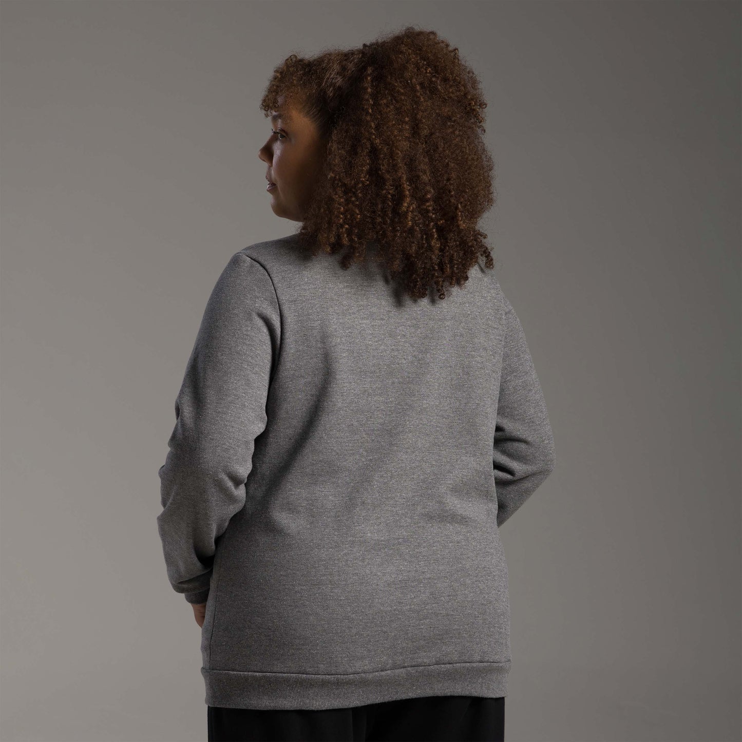 Blusão Tech Impermeável Moletom Flanelado Plus Feminino - Mescla Escuro