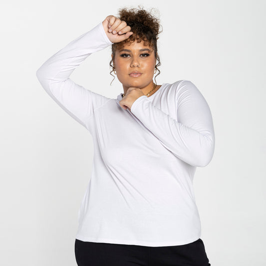 Tech T-Shirt UV Manga Longa Plus Feminina - Branco