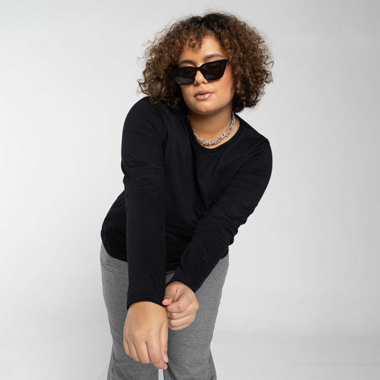 Tech T-Shirt UV Manga Longa Plus Feminina - Preto