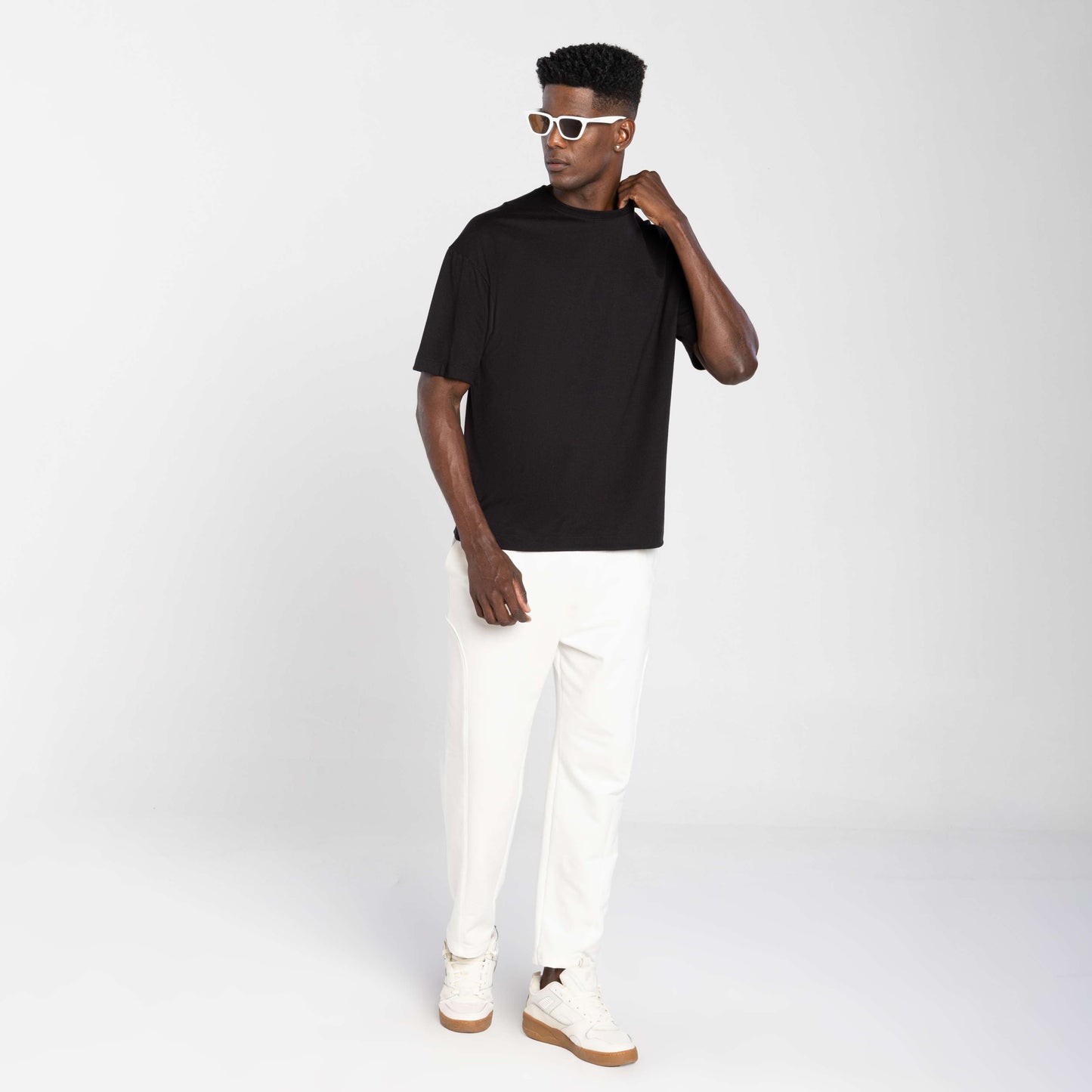 Tech T-Shirt Air Oversized Recorte Masculina - Preto