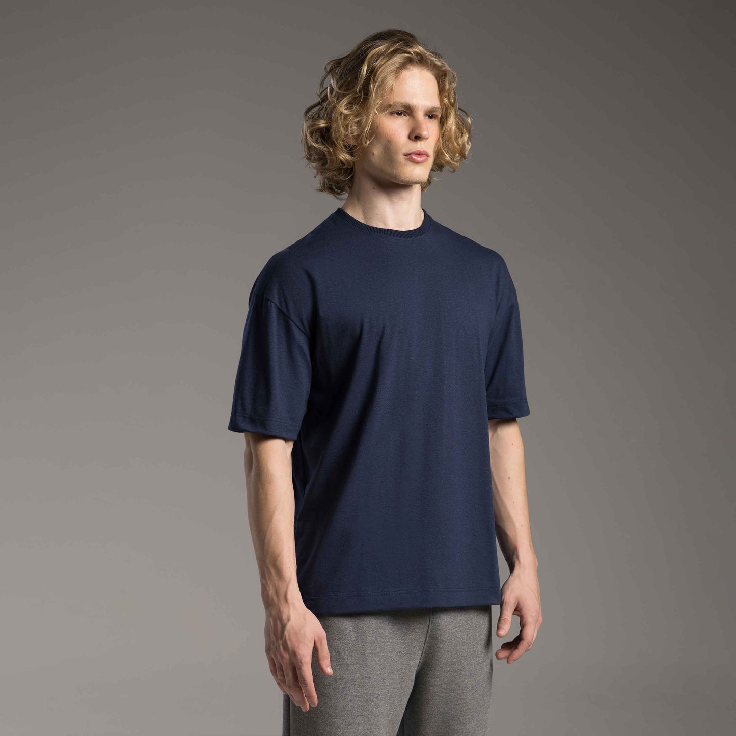 Tech T-Shirt Air Oversized Recorte Masculina - Azul Marinho