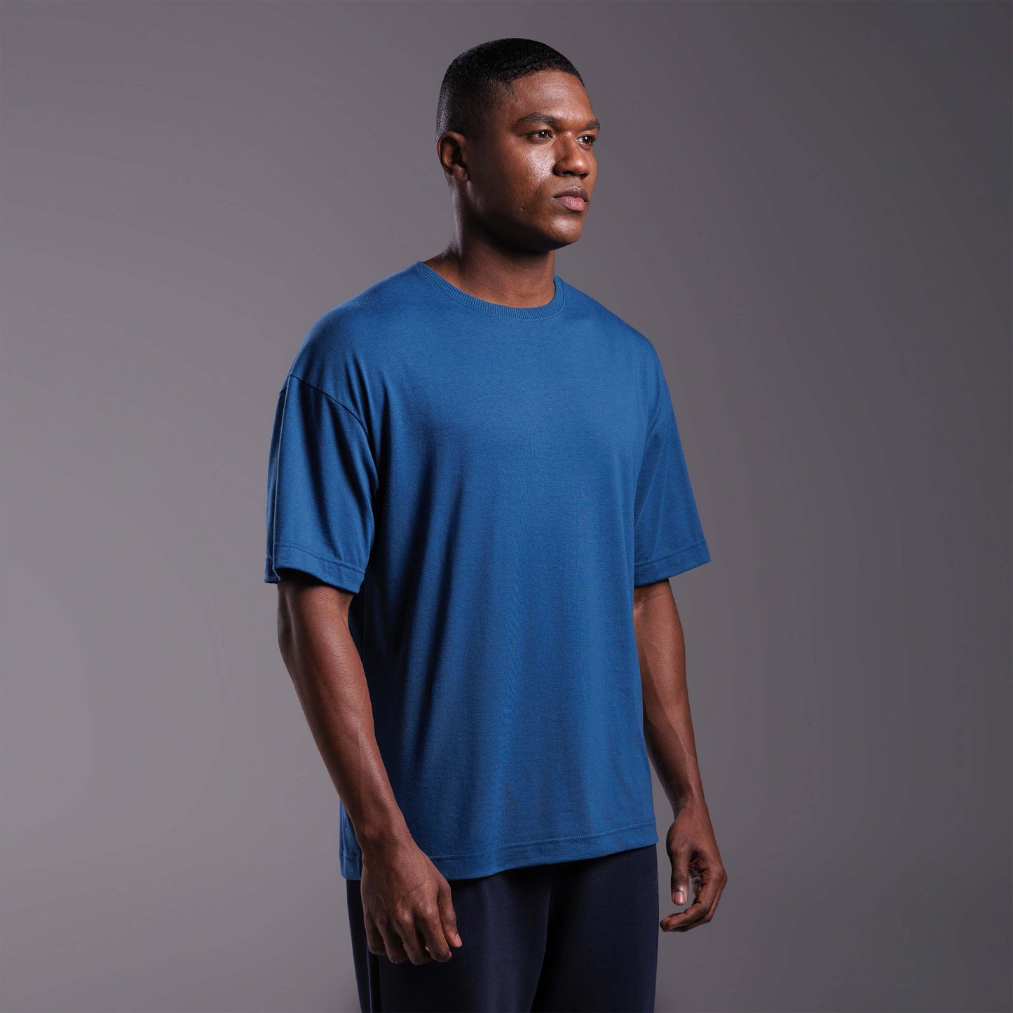 Tech T-Shirt Air Oversized Recorte Masculina - Azul Mediterrâneo