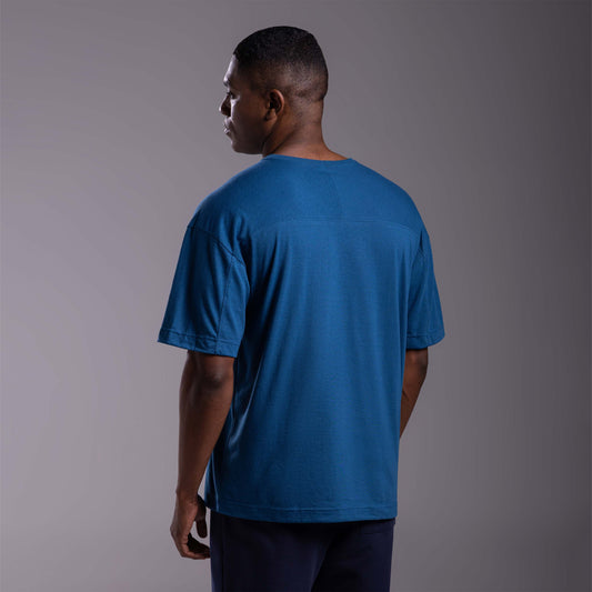 Tech T-Shirt Air Oversized Recorte Masculina - Azul Mediterrâneo