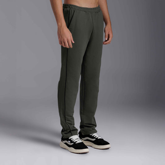 Calça Reta Moletom Tech NoLiquid Contraste - Verde Figo