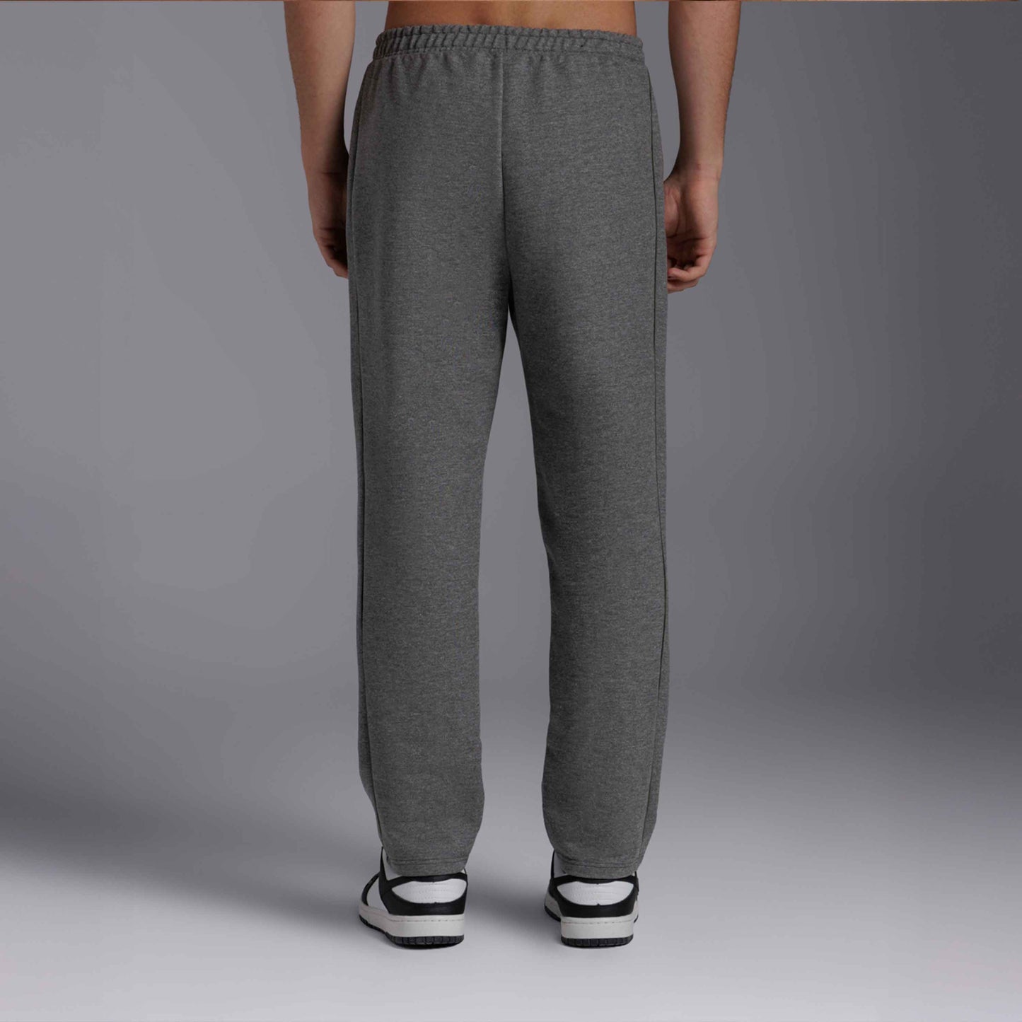 Calça Reta Moletom Tech NoLiquid Contraste - Mescla Escuro