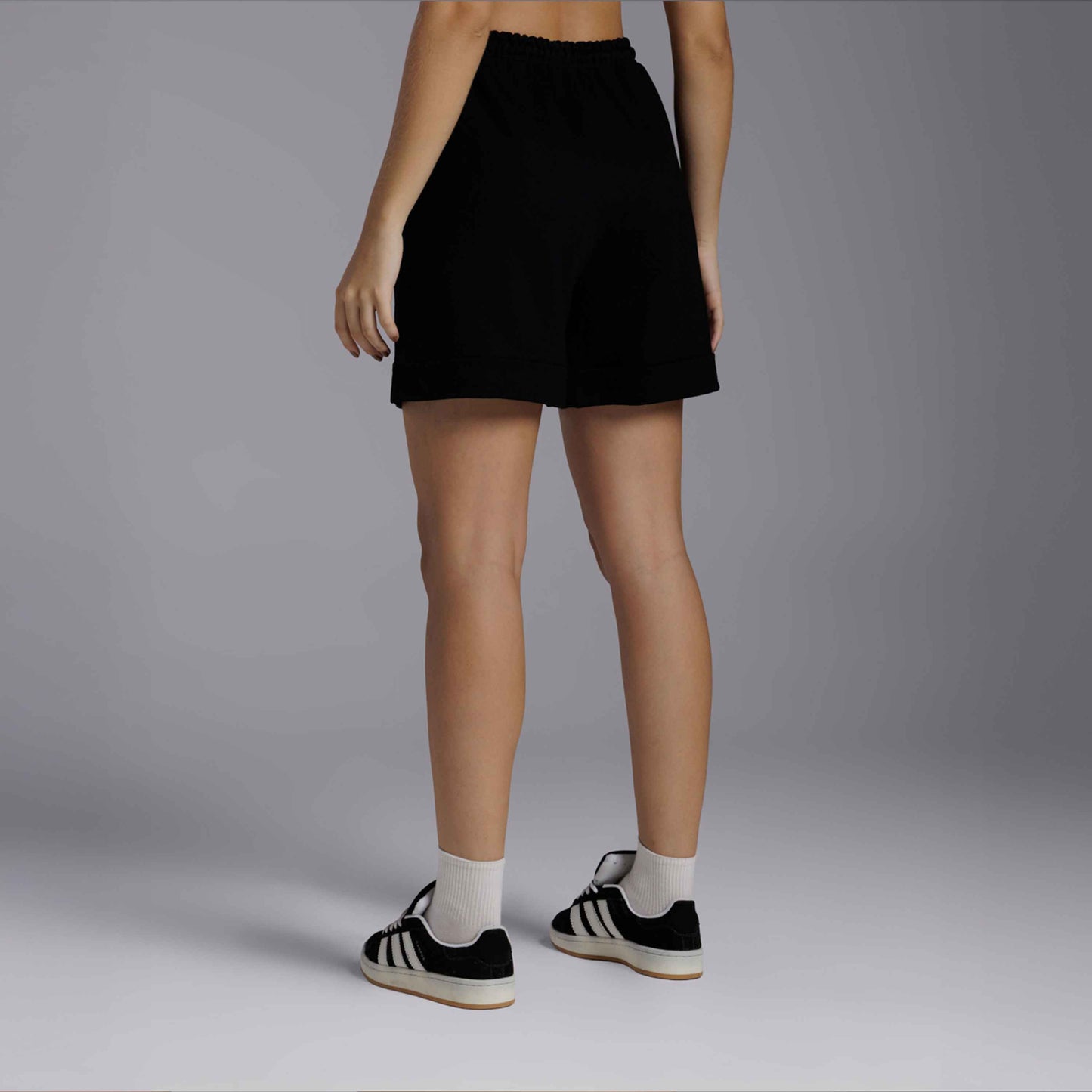 Shorts Moletom Tech NoLiquid Friso Feminino - Preto