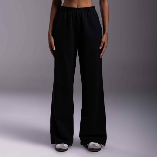 Calça Wide Moletom Tech Impermeável - Preto