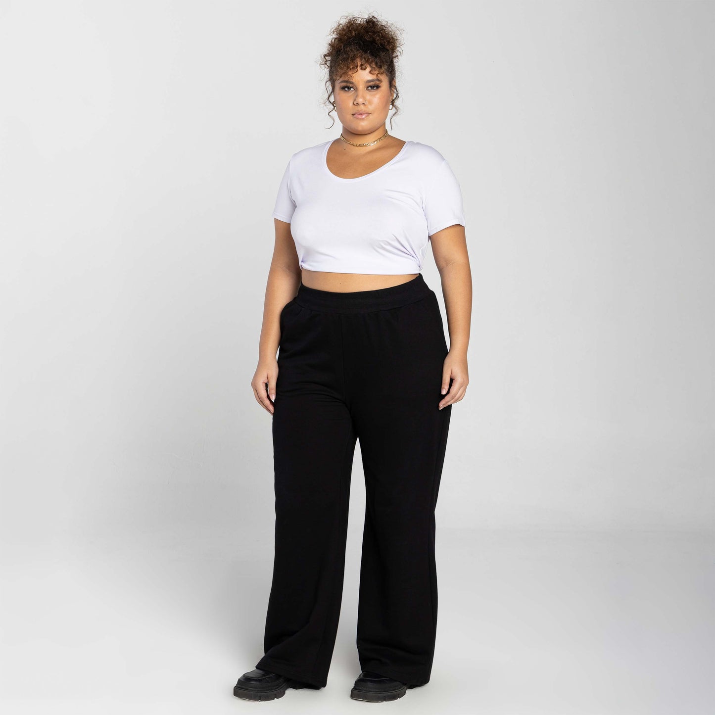 Calça Wide Moletom Tech Impermeável Plus - Preto
