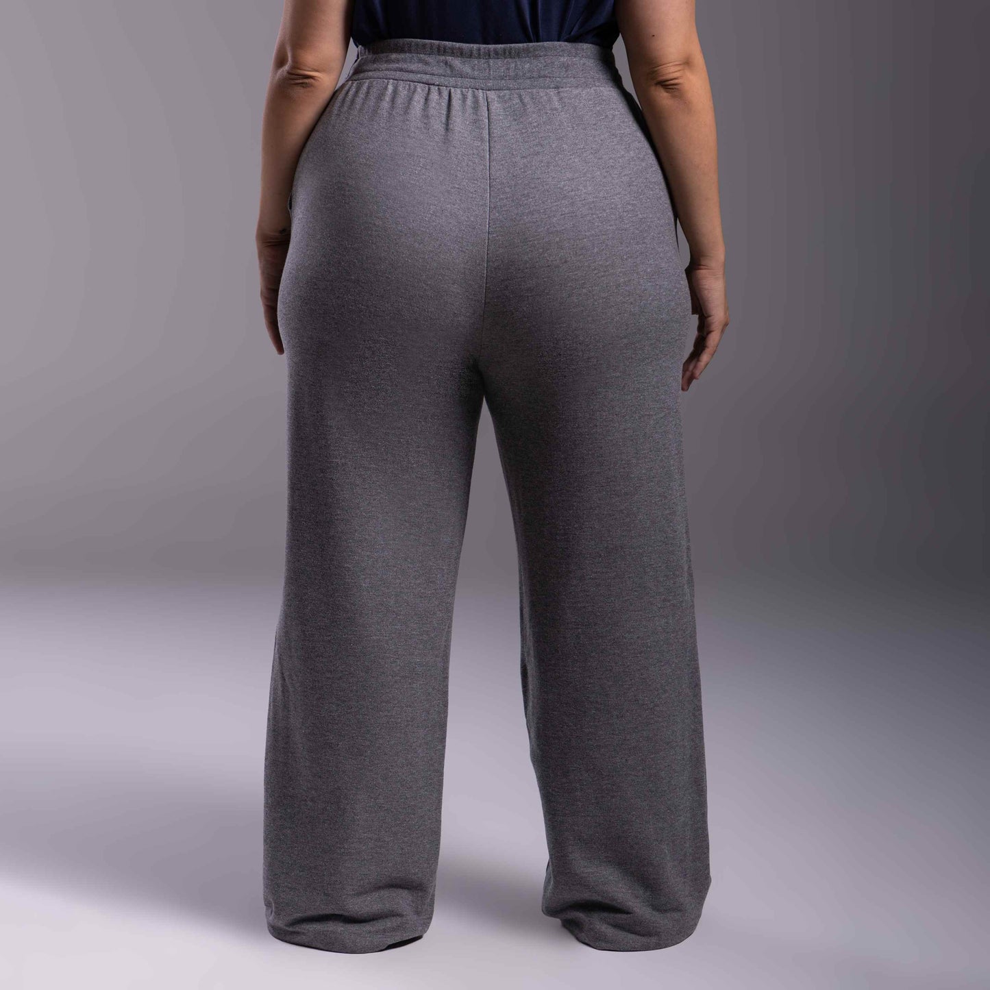 Calça Wide Moletom Tech Impermeável Plus - Mescla Escuro