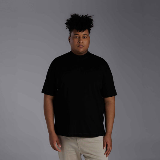Tech T-Shirt Comfort Anti Odor Gola Alta Plus Masculina - Preto