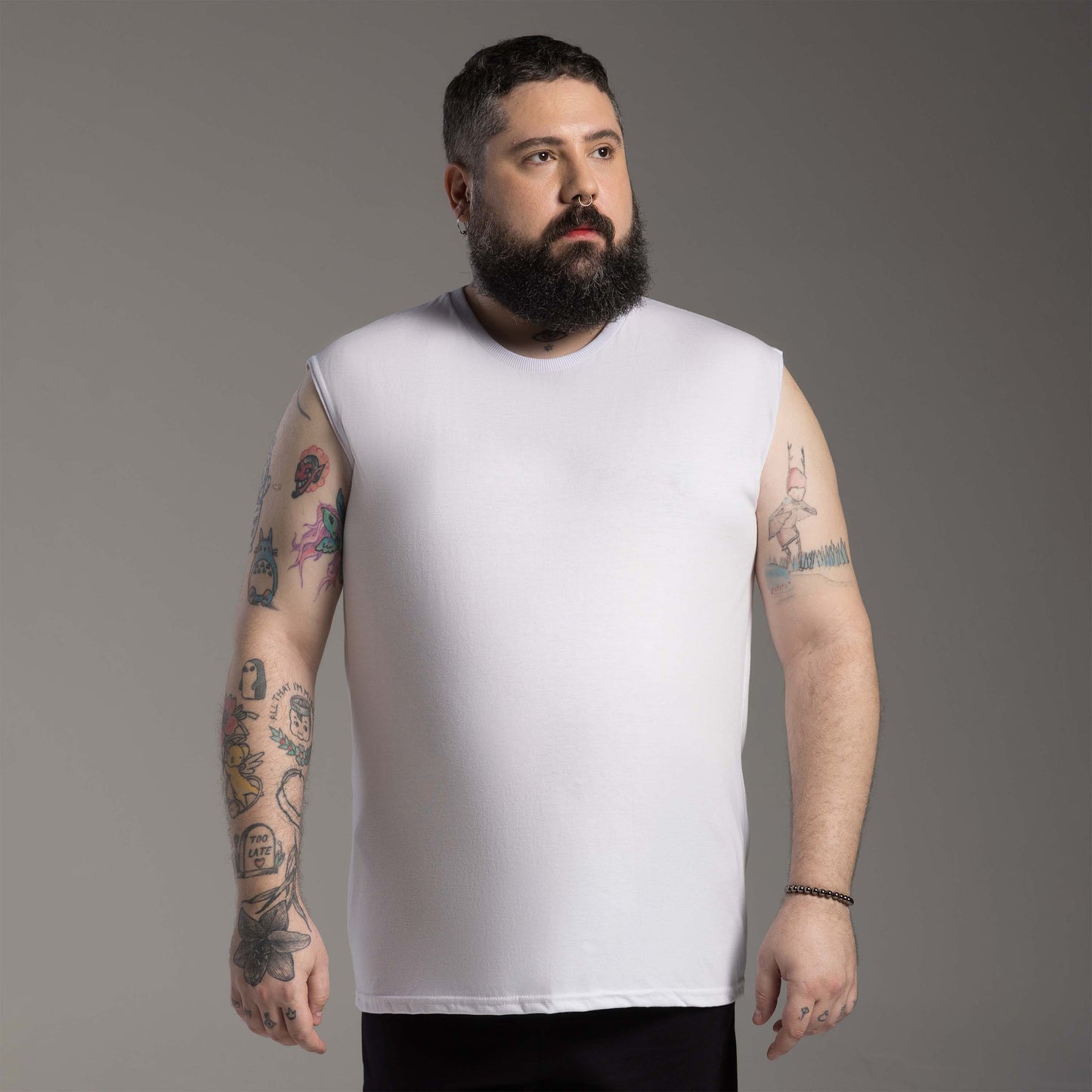 Regata Tech Air Alongada Plus Masculina - Branco