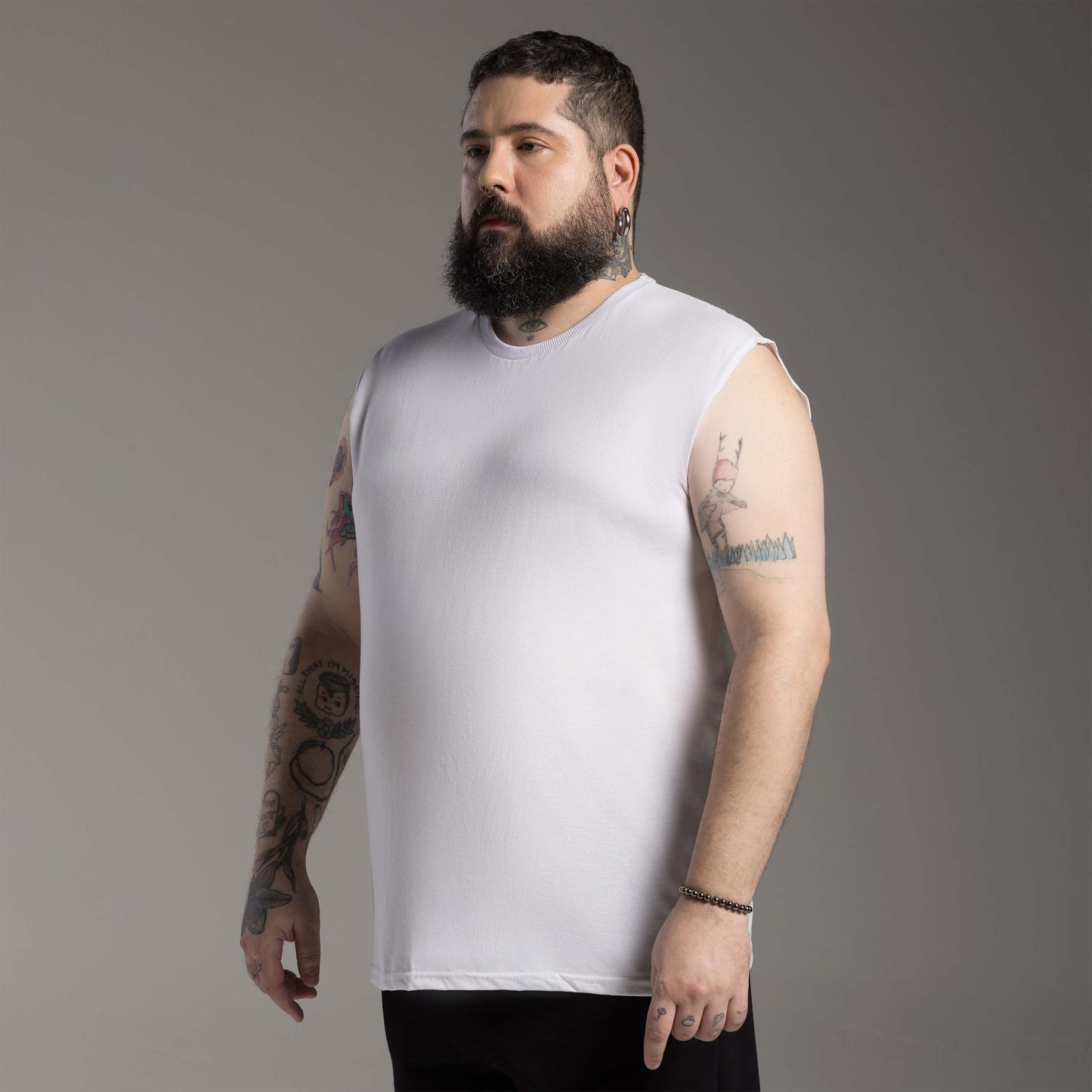 Regata Tech Air Alongada Plus Masculina - Branco