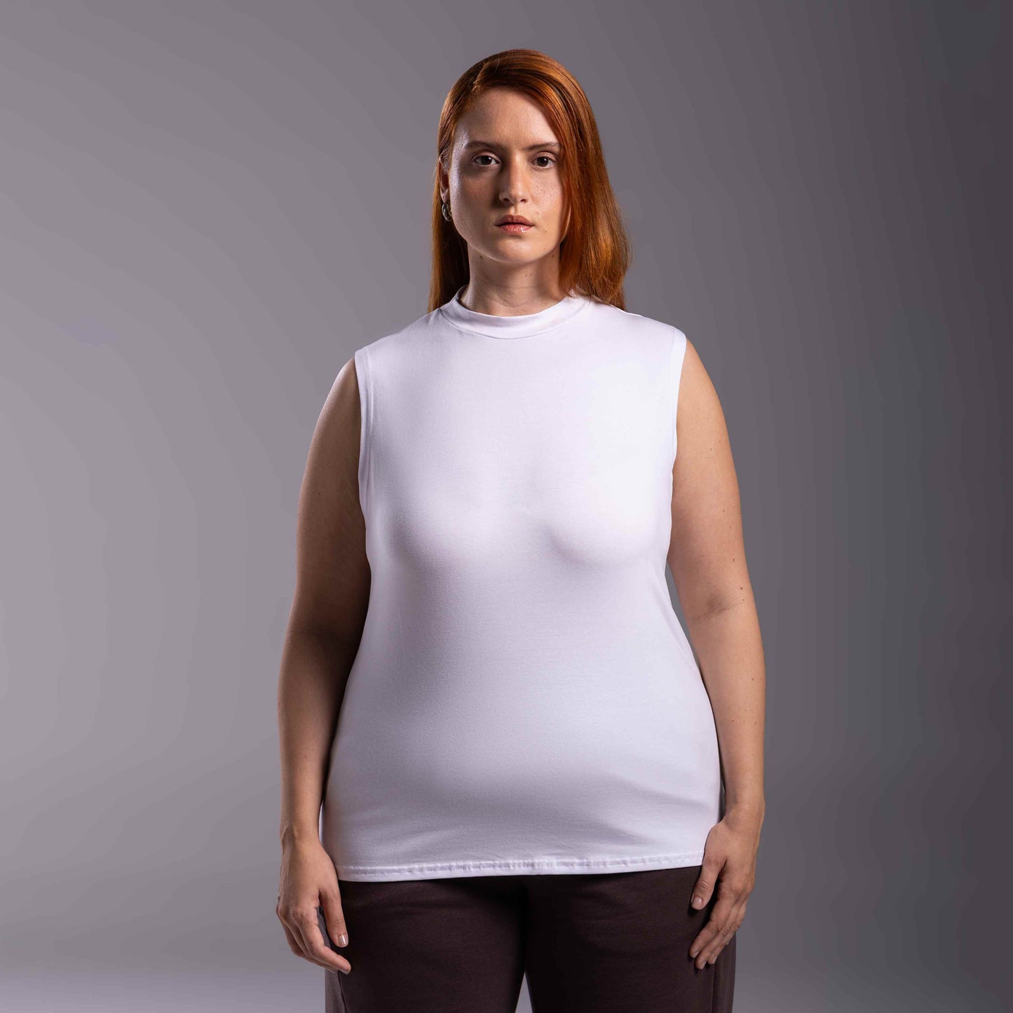 Regata Tech Anti Odor Gola Alta Plus Feminina - Branco