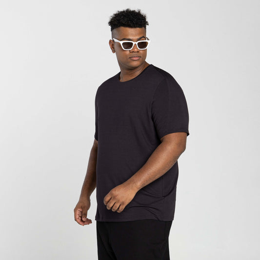 Tech T-Shirt Modal Recorte Plus Masculina - Preto