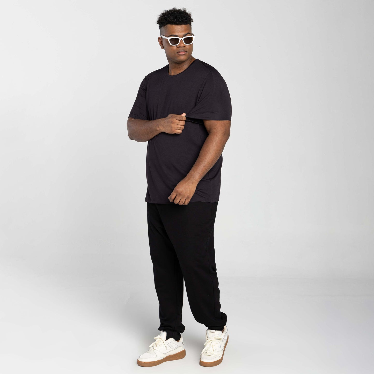 Tech T-Shirt Modal Recorte Plus Masculina - Preto