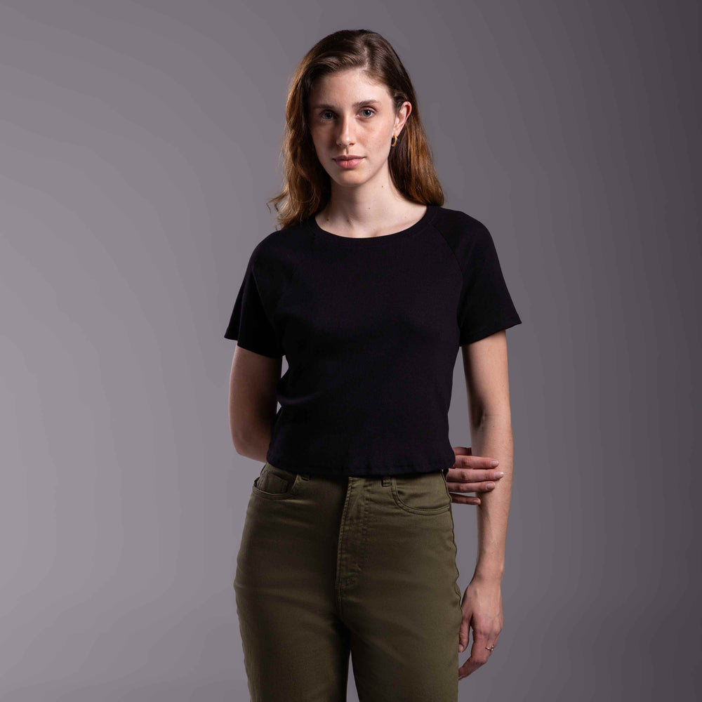 Tech T-Shirt Ribana Anti Odor Cropped Feminina - Preto