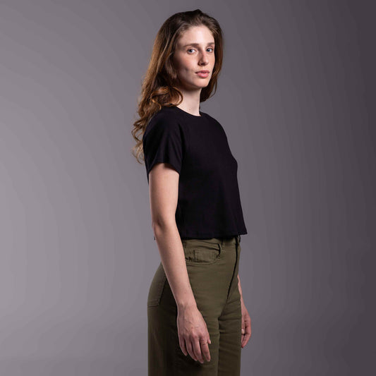 Tech T-Shirt Ribana Anti Odor Cropped Feminina - Preto