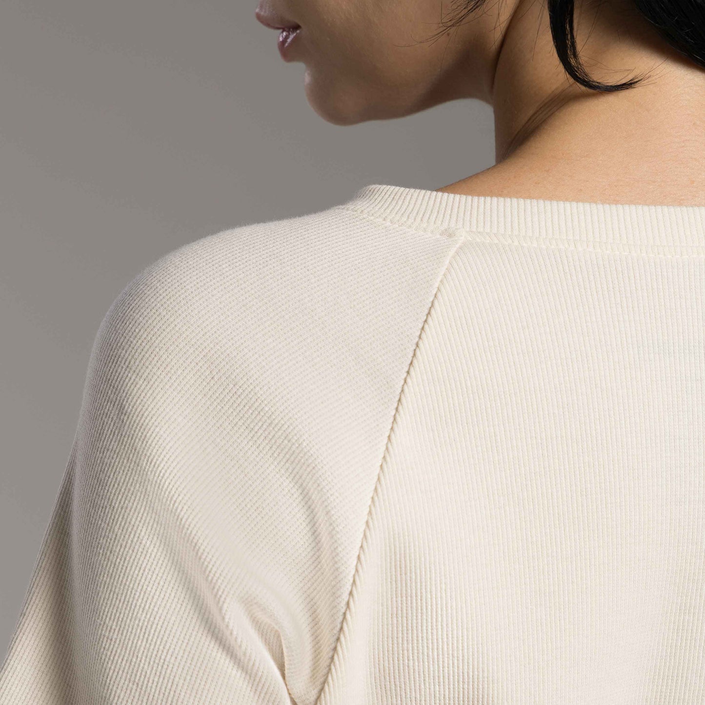 Tech T-Shirt Ribana Anti Odor Cropped Feminina - Off Vanilla