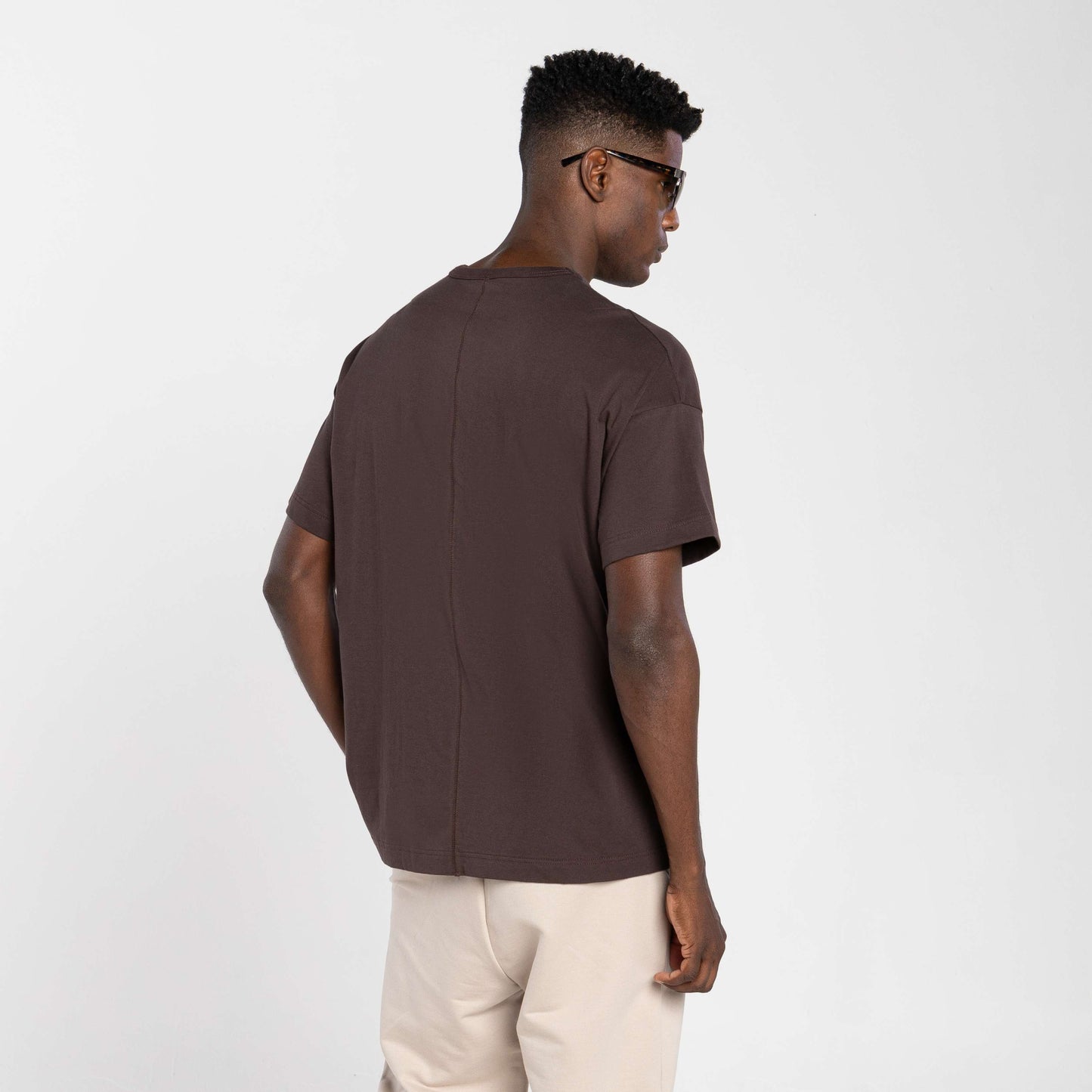 Tech T-Shirt Impermeável Contraste Masculina - Marrom