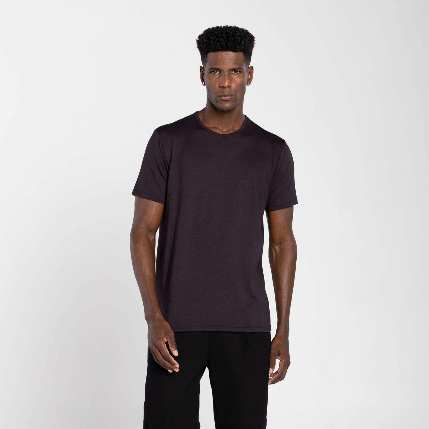 Tech T-Shirt Modal Costura Dupla Masculina - Preto