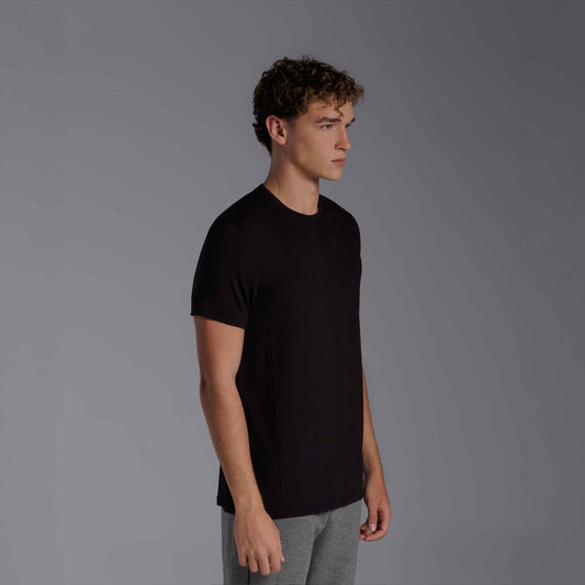 Tech T-Shirt Modal Costura Dupla Masculina - Preto