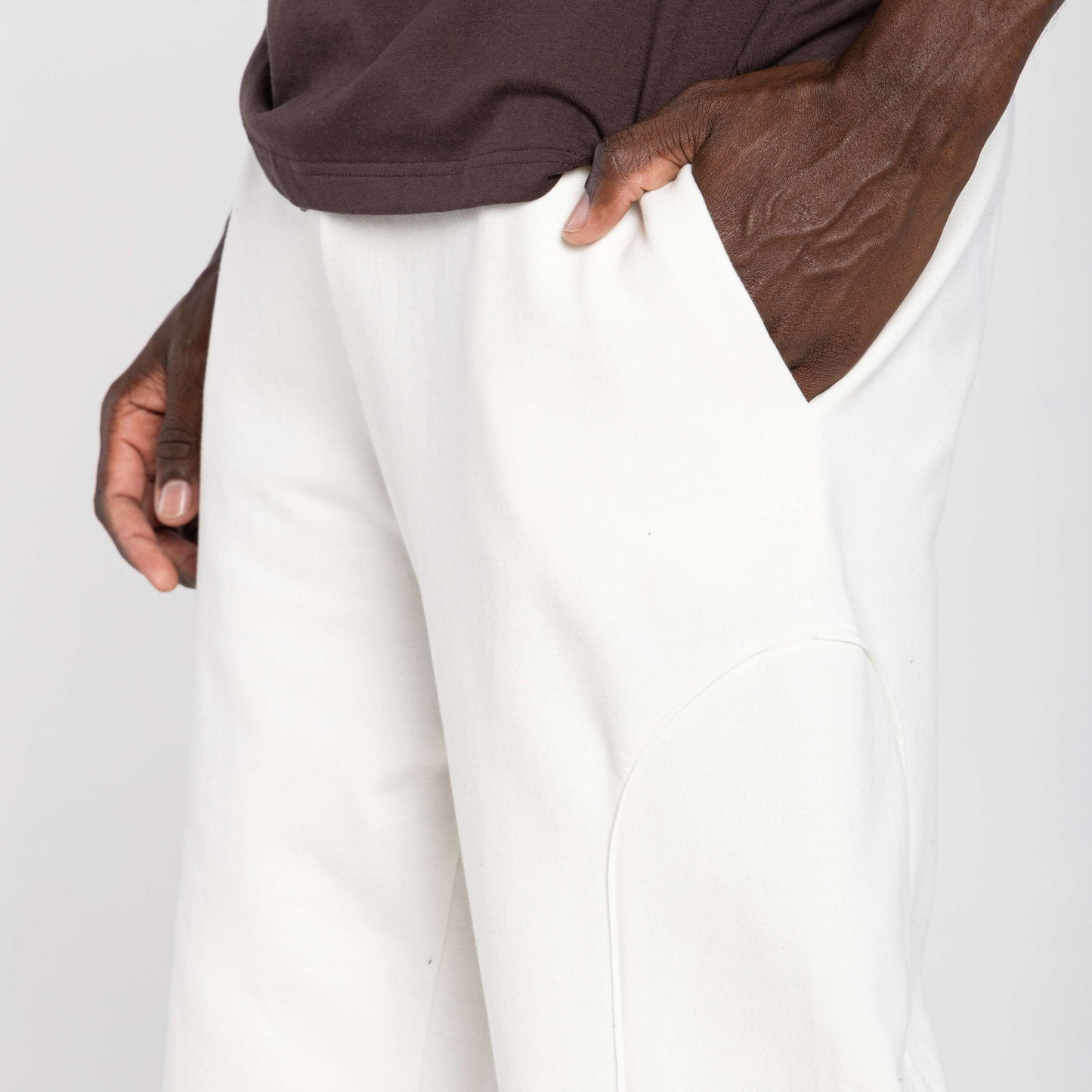 Calça Tech Impermeável Moletom Flanelado Nervura - Off White
