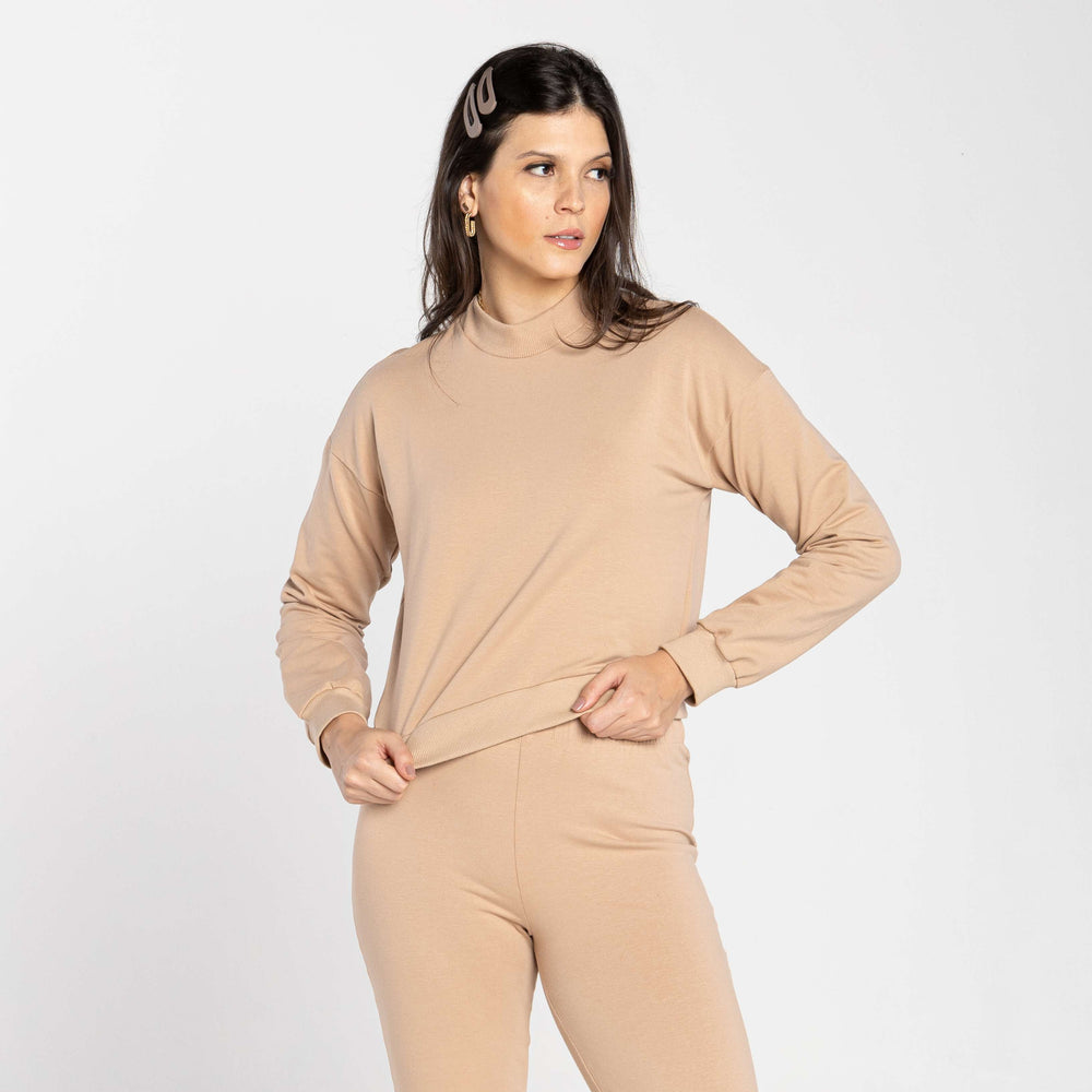 Blusão Cropped Tech Impermeável Feminino - Bege Camel