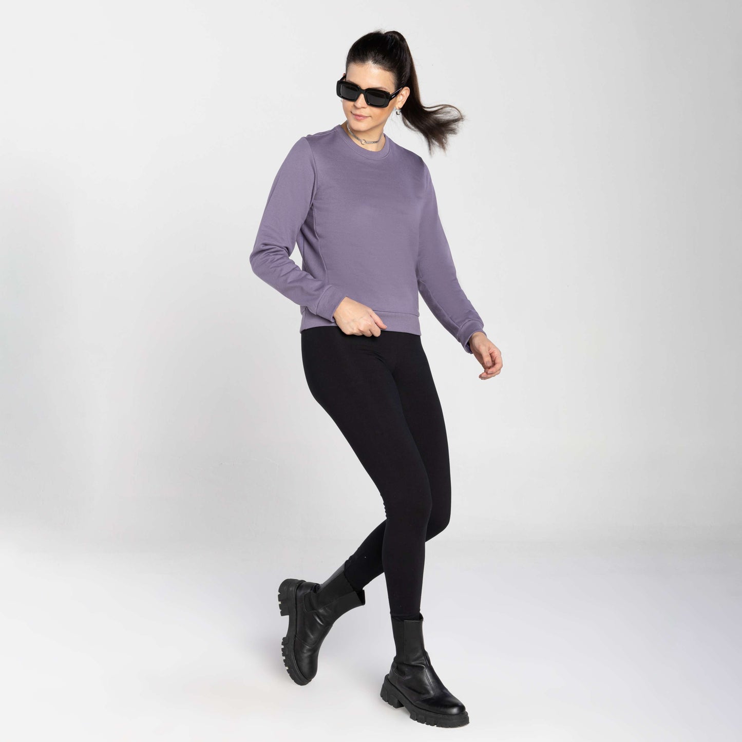 Blusão Tech Impermeável Moletom Flanelado Recorte Feminino - Mirtilo
