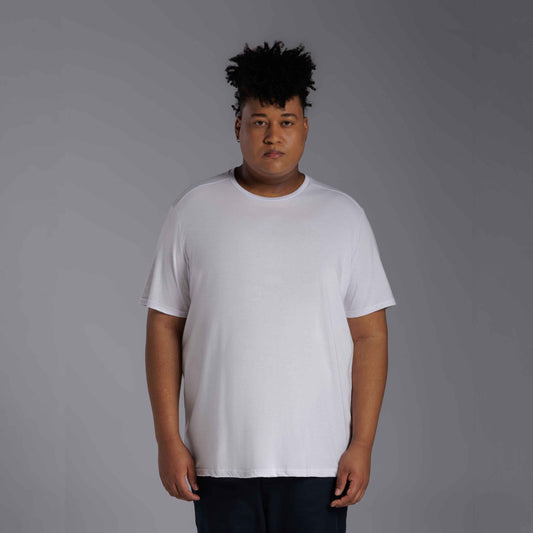 Tech T-Shirt Anti Odor Recorte Ombro Plus Masculina - Branco