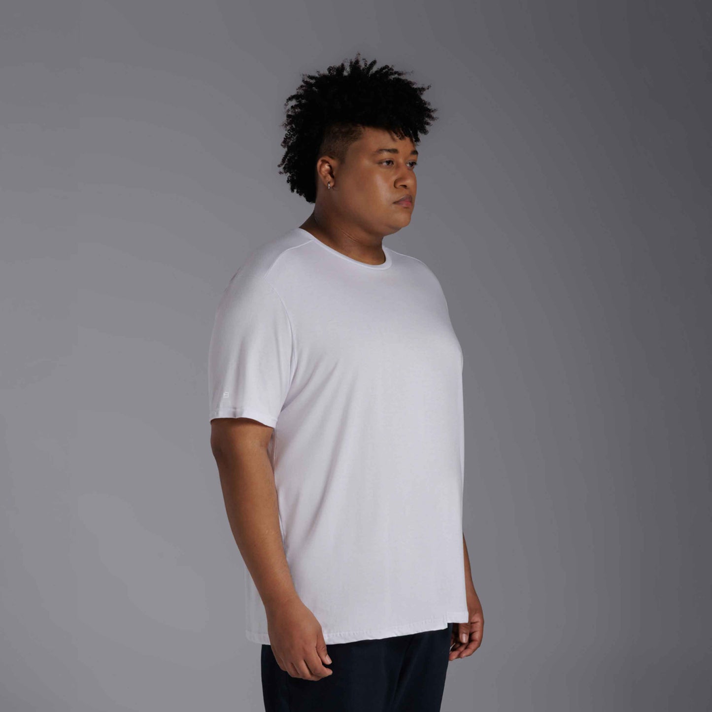 Tech T-Shirt Anti Odor Recorte Ombro Plus Masculina - Branco